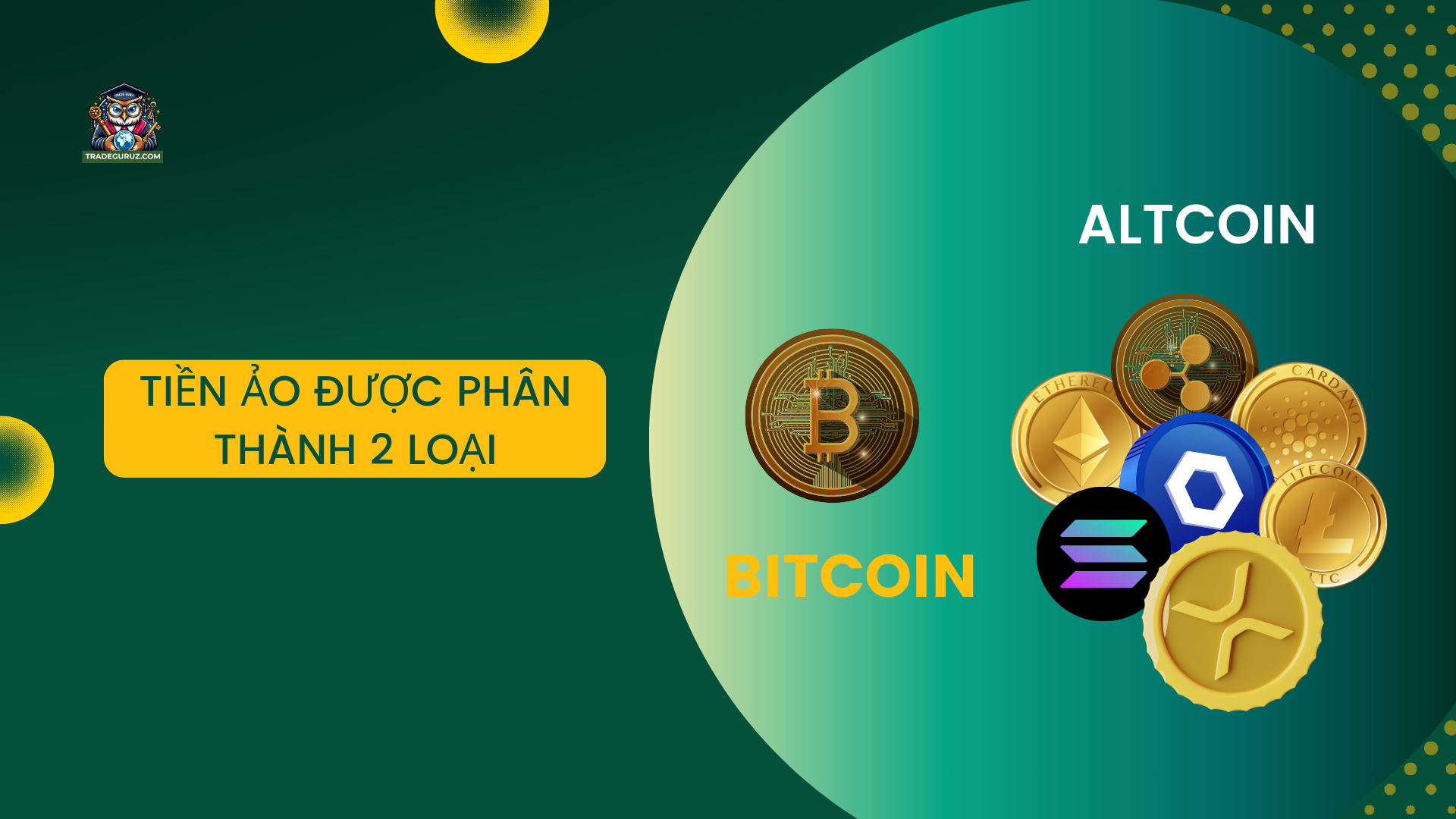 Tiền ảo có 2 loại là Bitcoin và Altcoin